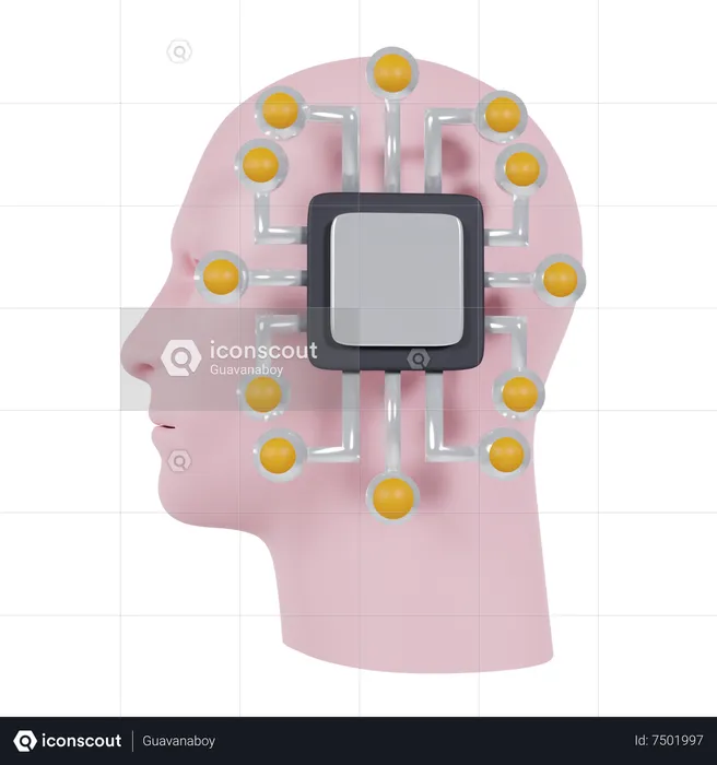 Brain Chip  3D Icon