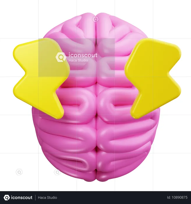 Brain Lightning  3D Icon