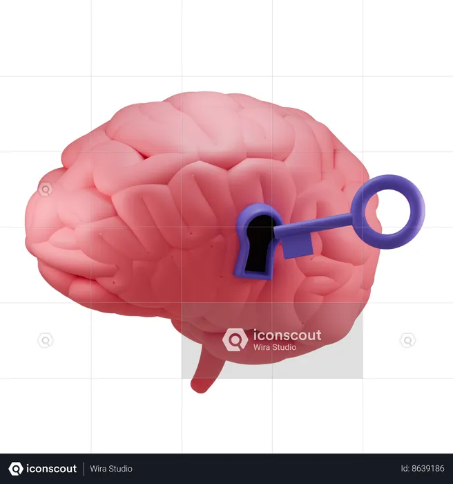 Brain Lock  3D Icon