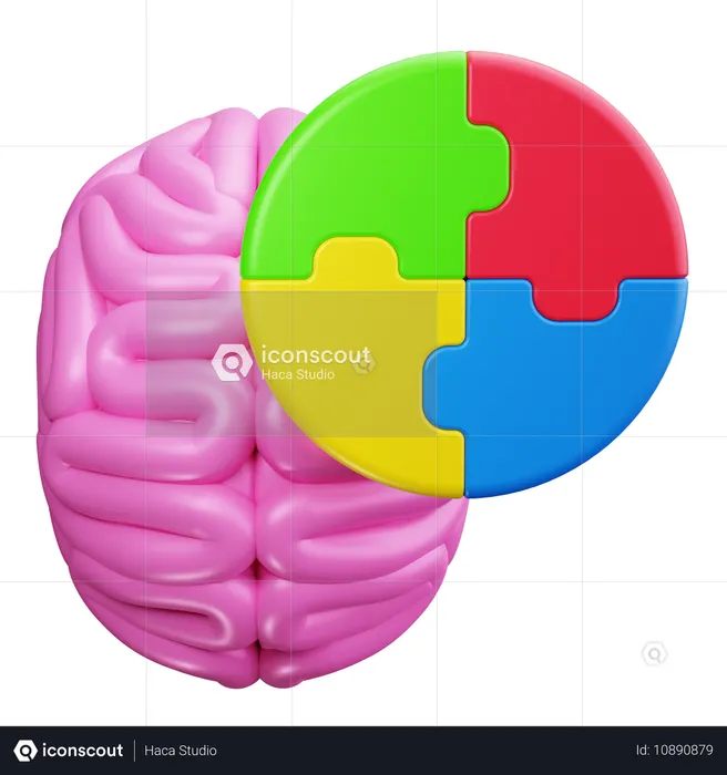 Brain Puzzle  3D Icon