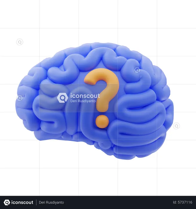 Brain Question  3D Icon