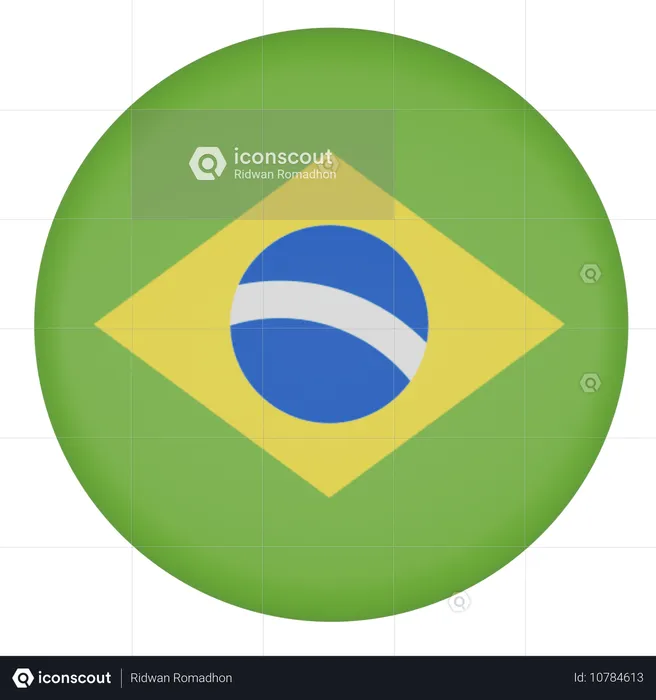 Brasil Flag 3D Icon