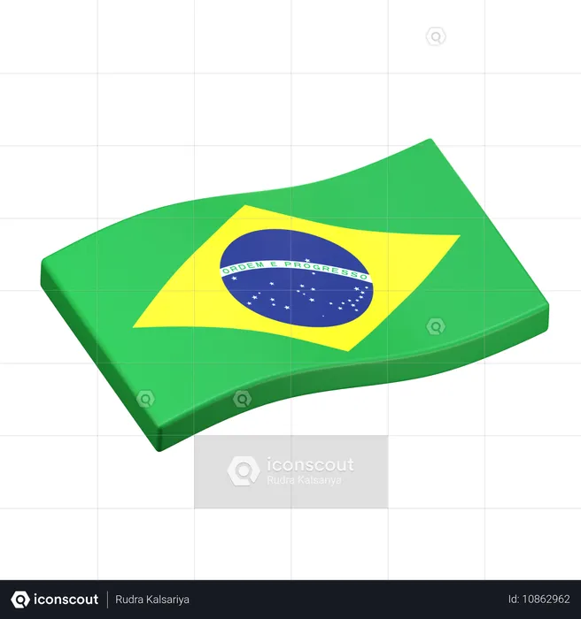 Brasil Flag 3D Icon