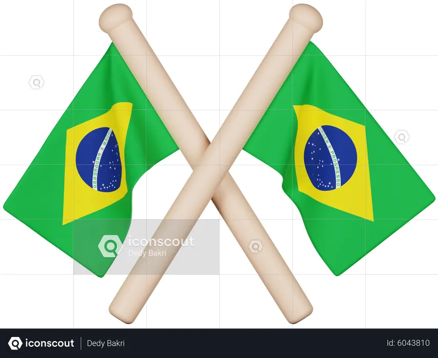 Brasilien Flagge Flag 3D Icon