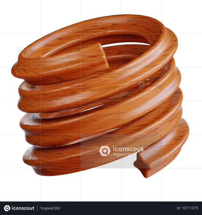 Braune Holzspirale  3D Icon