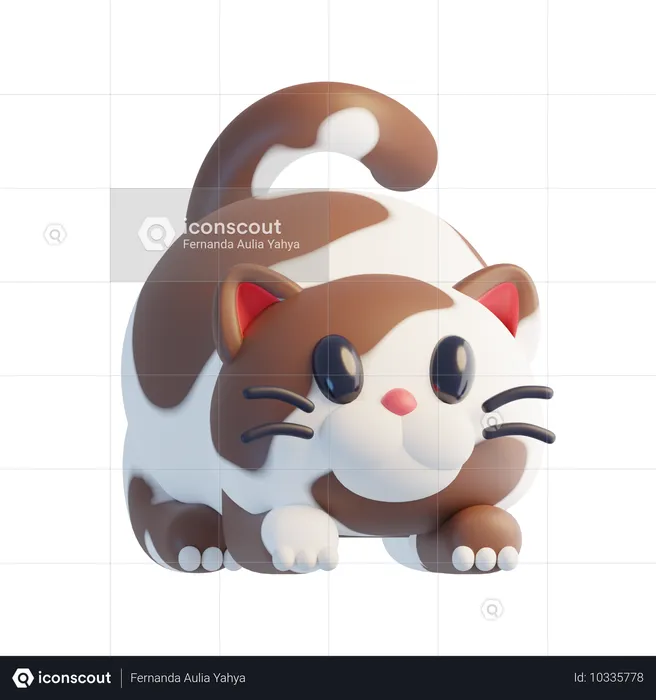 Braune Katze  3D Icon