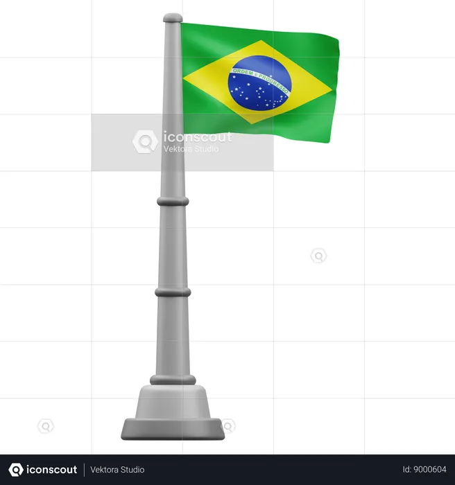 Brazil flag  3D Icon
