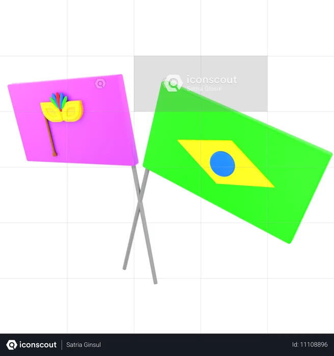 Brazil Flag  3D Icon