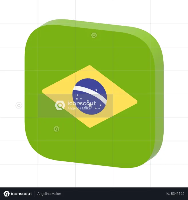 Brazil Flag Flag 3D Icon