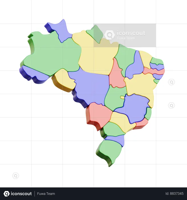 Brazil Map  3D Icon