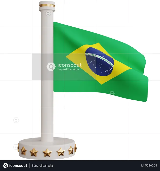 Brazil National Flag Flag 3D Icon