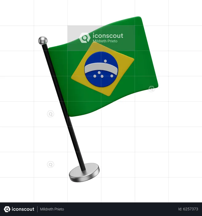 Brazilian Flag  3D Icon