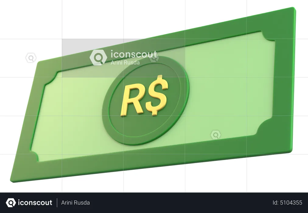 Brazilian Real Money  3D Icon