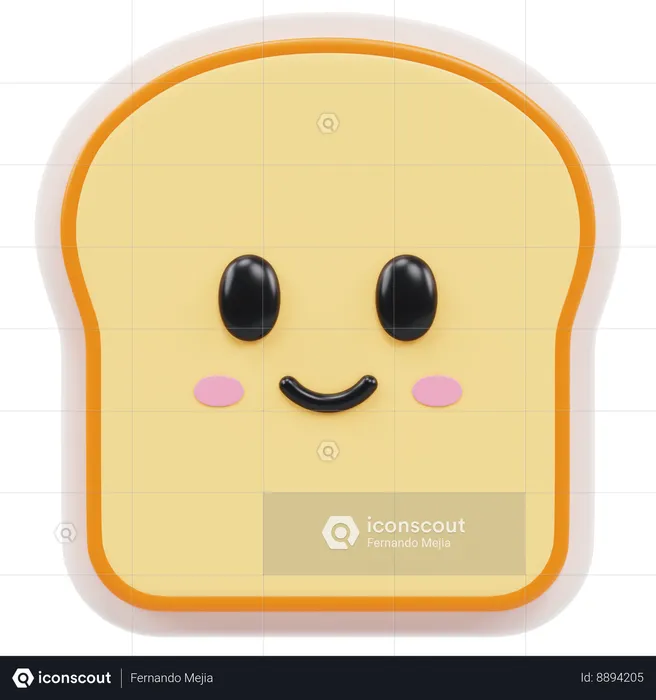 Bread Emoji 3D Icon