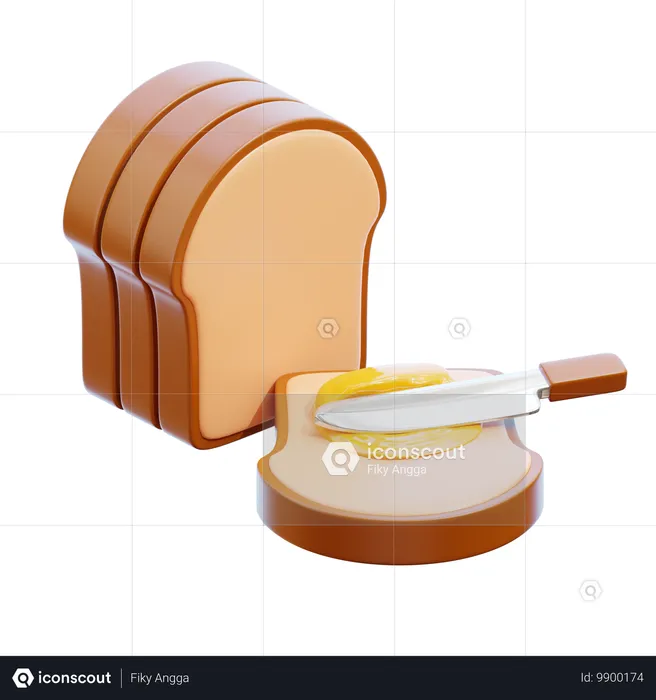 Bread and Jam  3D Icon