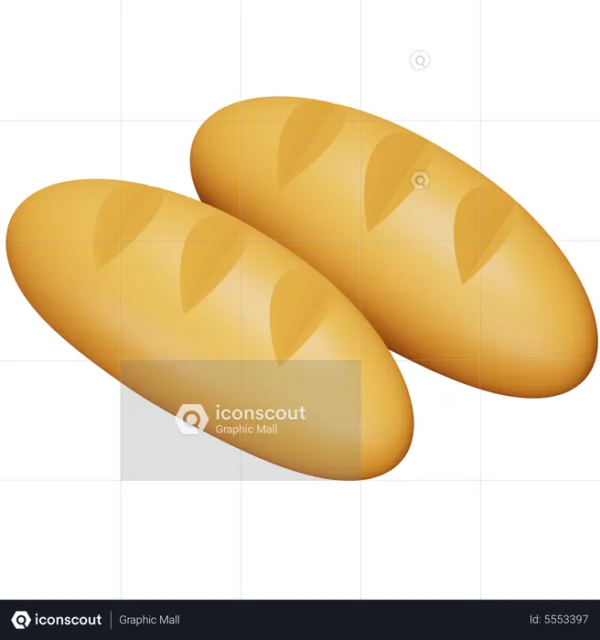 Bread Baguette  3D Icon