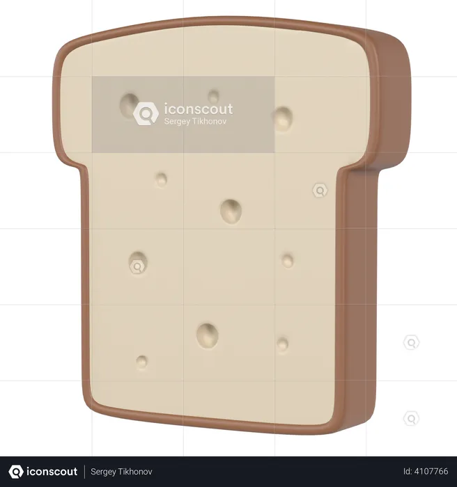 Bread slice  3D Illustration