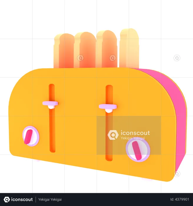 Bread toaster  3D Illustration
