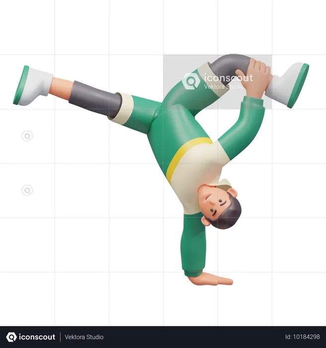 Breakdance-Bewegung  3D Illustration