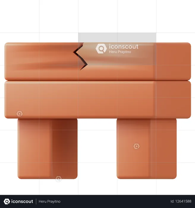 Breaking Brick  3D Icon