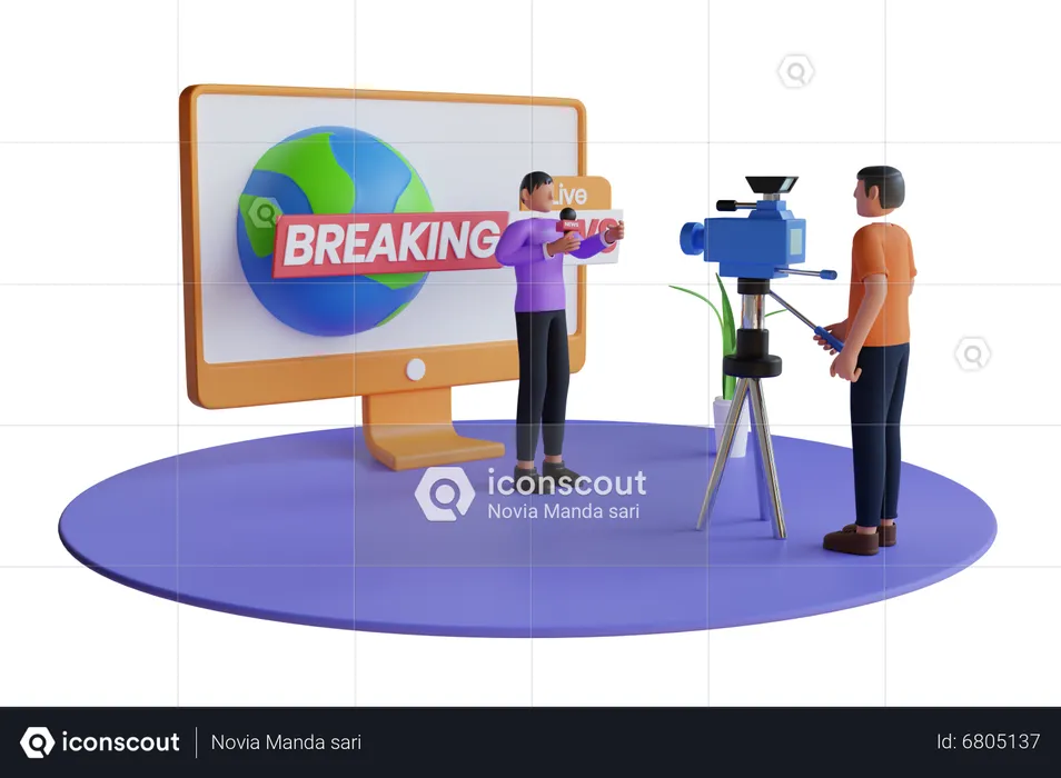 Breaking news  3D Illustration