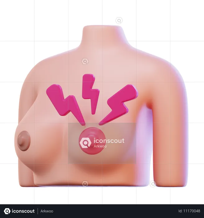 Breast Cancer Warning  3D Icon