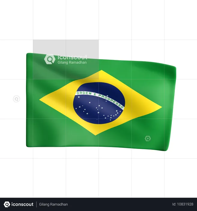 Brésil Flag 3D Icon