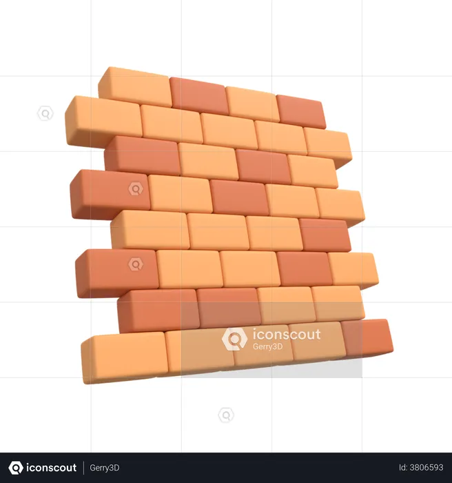 Premium PSD  3d symbol made of red vertical bricks