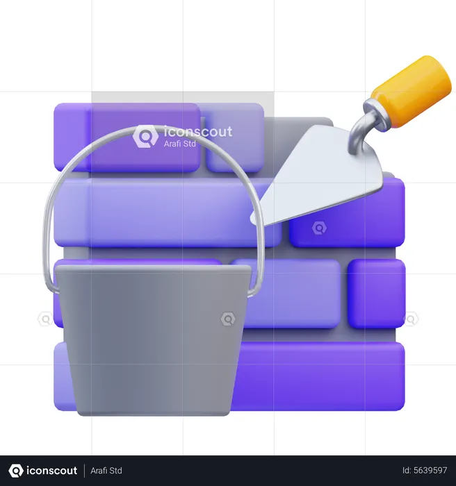 Brick Wall Construction  3D Icon
