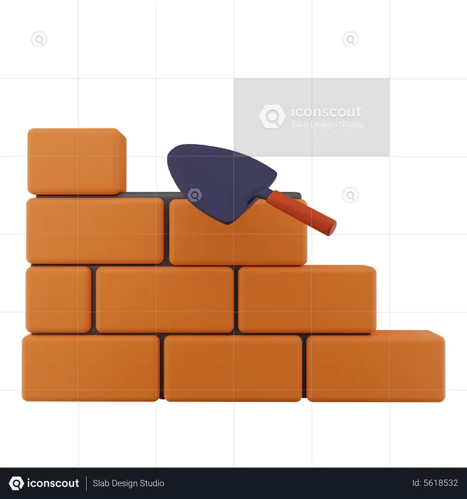 Brick Wall Making  3D Icon