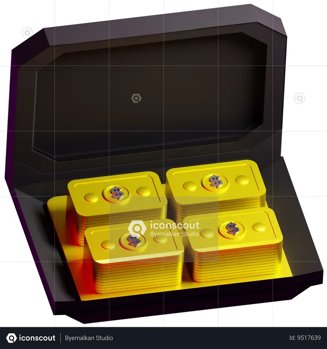 Briefcase And Money  3D Icon