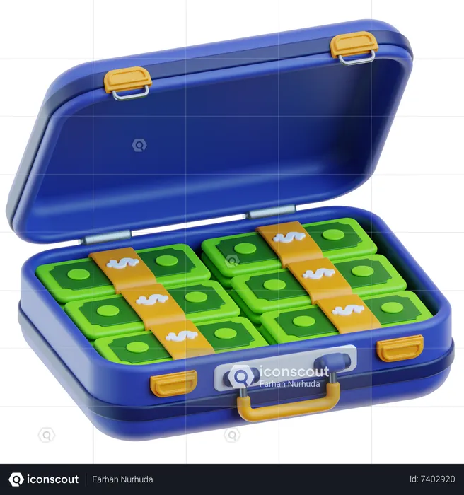 Briefcase Money  3D Icon