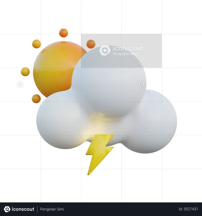 Brilhante e um pouco de trovão  3D Icon