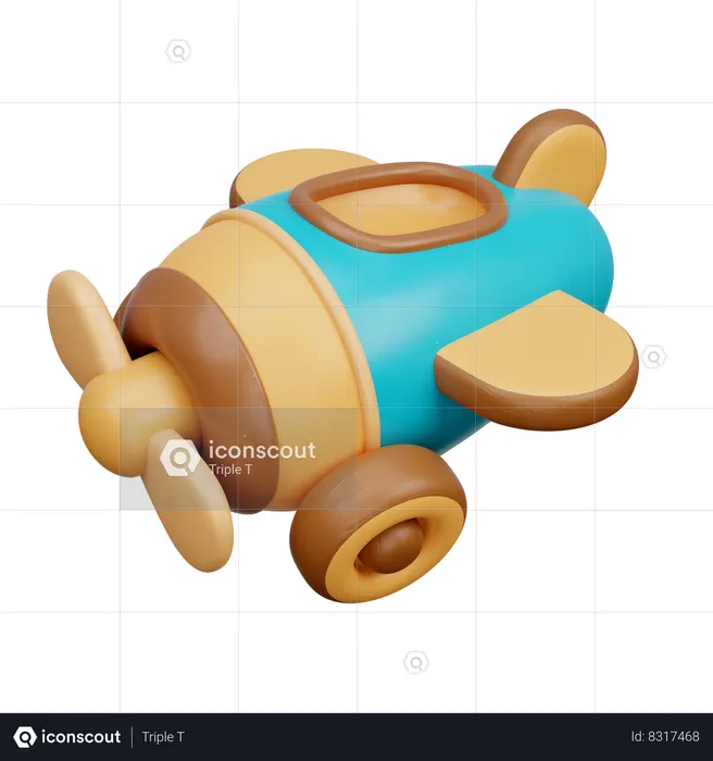 Brinquedo de avião de madeira  3D Icon