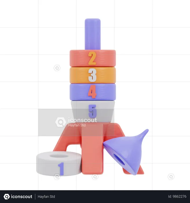Brinquedo de foguete de anel  3D Icon