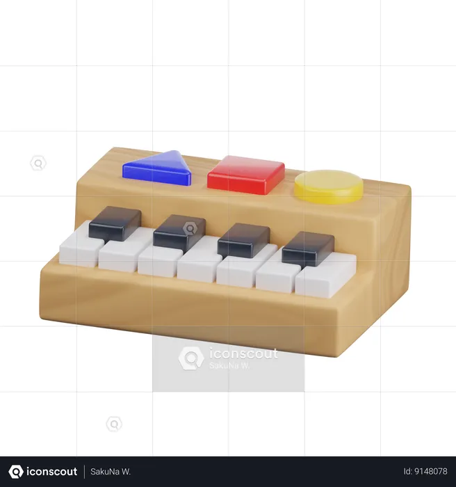 Brinquedo de piano  3D Icon