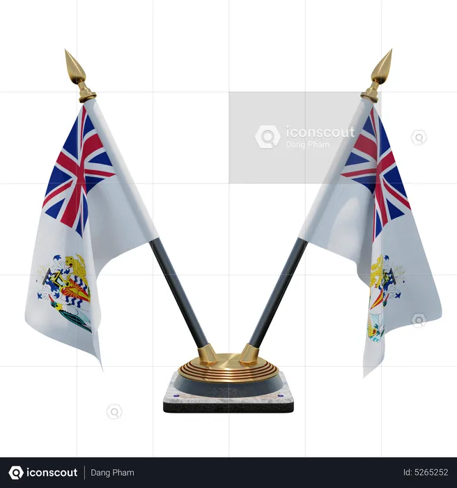 British Antarctic Territory Double (V) Desk Flag Stand Flag 3D Icon
