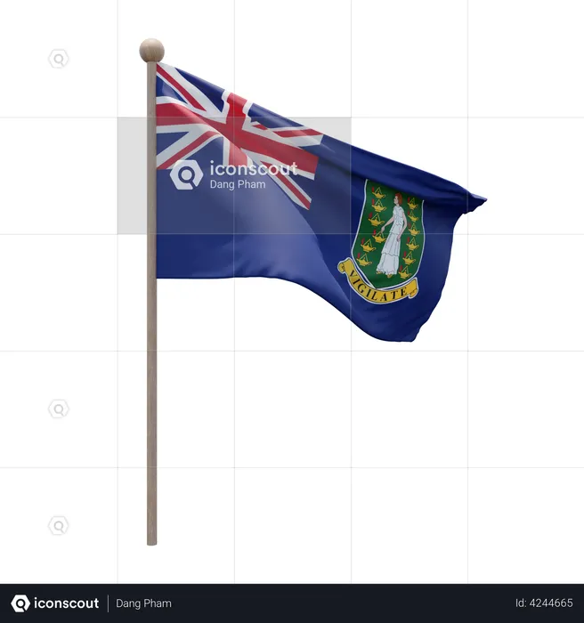 British Virgin Islands Flagpole Flag 3D Flag