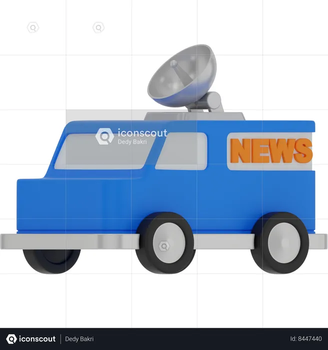 Broadcasting Car  3D Icon