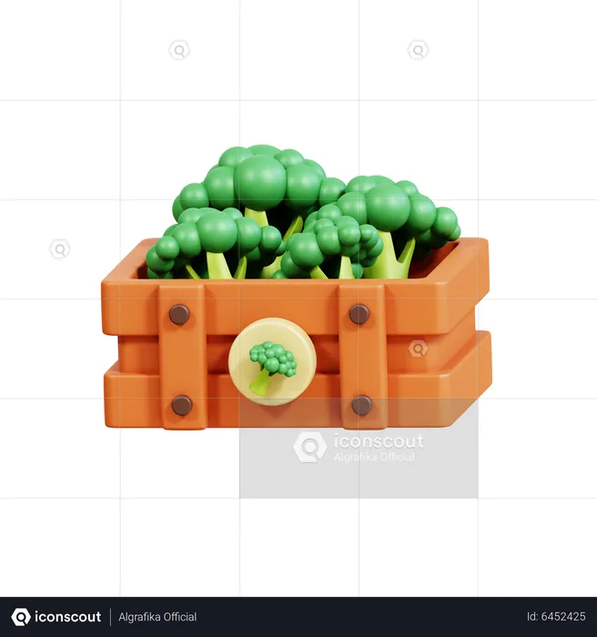 Broccoli Basket  3D Icon