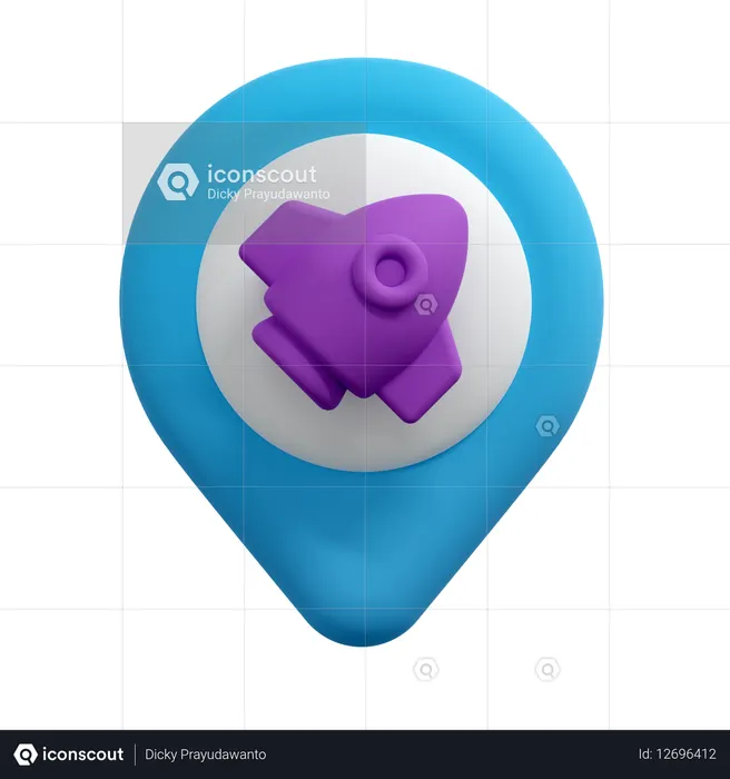Broche d'emplacement de la fusée  3D Icon