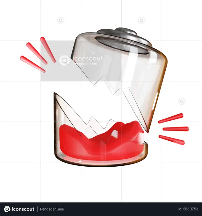 Broken Battery  3D Icon