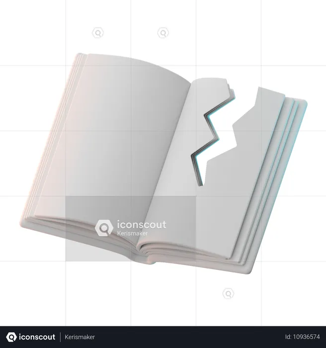 Broken Book  3D Icon