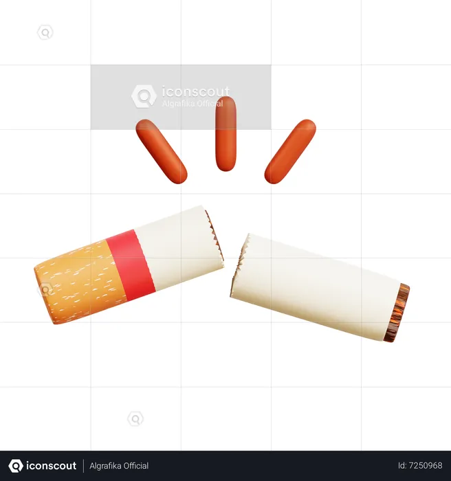 Broken Cigarette  3D Icon