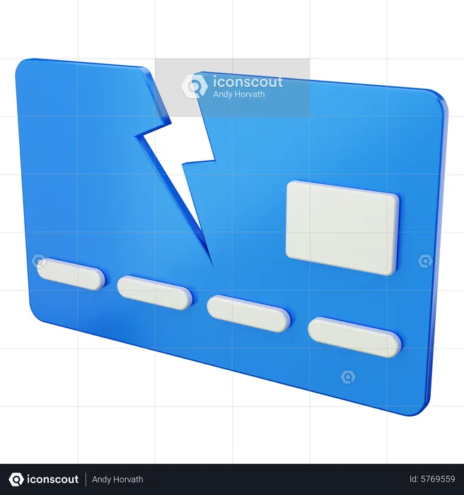 Broken Credit Card  3D Icon