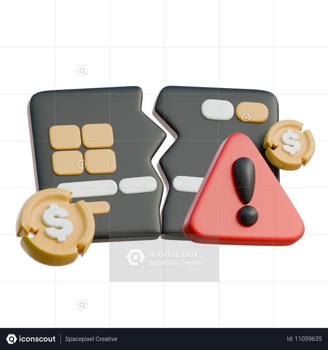 Broken Credit Card  3D Icon