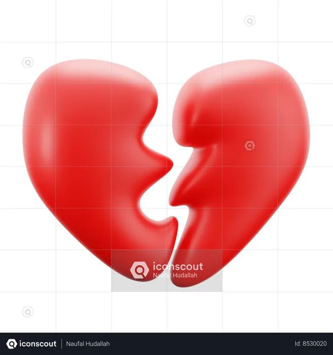 Broken Heart  3D Icon