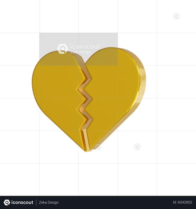 Broken Heart  3D Icon