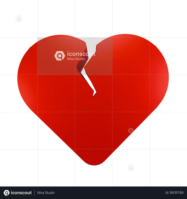 Broken Heart  3D Icon