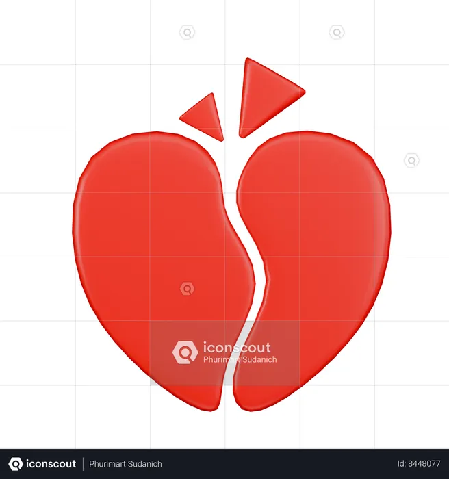 Broken Heart  3D Icon